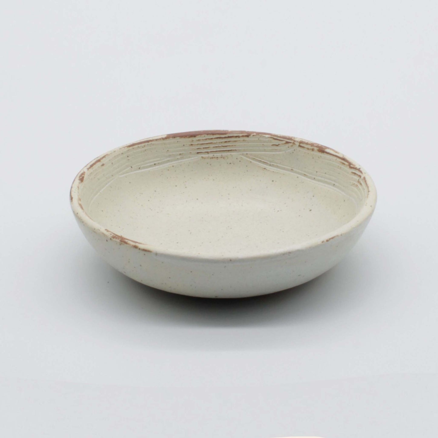 Sauce dish – handmade in antique white colour with touches of clay colour.